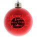 Χριστουγεννιάτικη Γυάλινη Μπάλα Φωτιζόμενη Κόκκινη, με "Merry Christmas" (10cm)